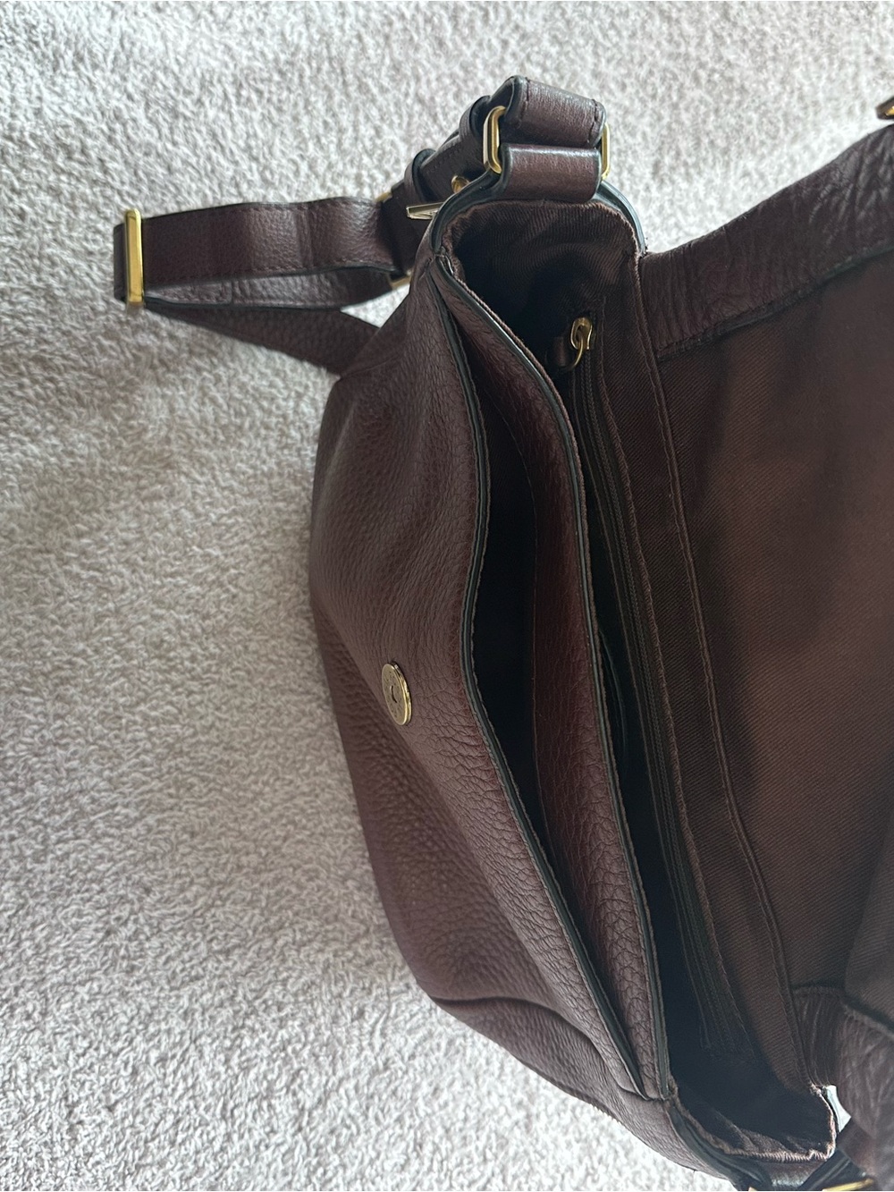 Fossil Pebbled Leather Crossbody Bag - Brown - Picture 4 of 7